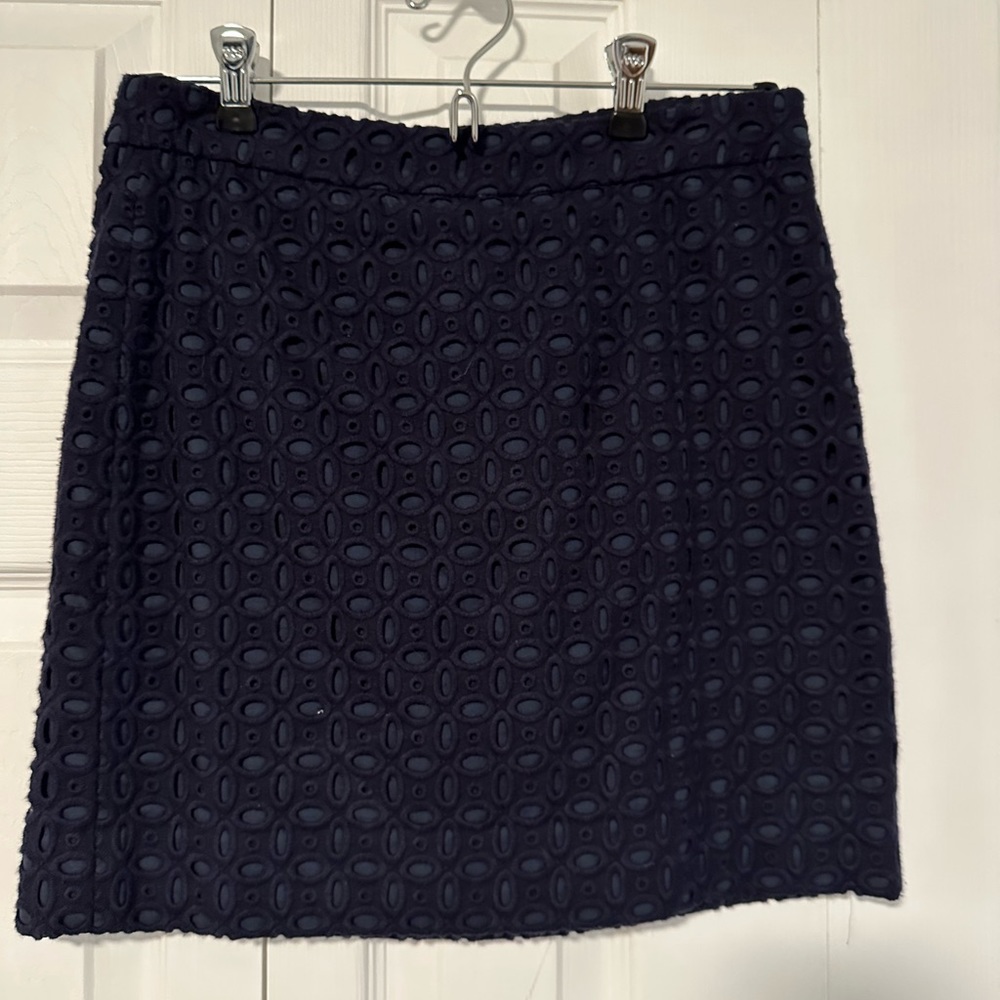 Navy eyelet miniskirt - JCREW